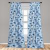 Ambesonne Floral Design Curtains, Retro Drawings of Spring Feels Flowers Boho with Neutral Leaves, Window Treatments 2 Panel Set for Living Room Bedroom, Pair of – 28″ x 63″, Deep Sky Blue Pale Grey(Lavender Blue Blue Grey)