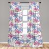 Ambesonne Floral Design Curtains, Retro Drawings of Spring Feels Flowers Boho with Neutral Leaves, Window Treatments 2 Panel Set for Living Room Bedroom, Pair of – 28″ x 63″, Deep Sky Blue Pale Grey(Hot Pink Pale Azure Blue)