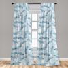 Ambesonne Floral Design Curtains, Retro Drawings of Spring Feels Flowers Boho with Neutral Leaves, Window Treatments 2 Panel Set for Living Room Bedroom, Pair of – 28″ x 63″, Deep Sky Blue Pale Grey(Soft Blue Off White)