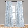 Ambesonne Floral Design Curtains, Retro Drawings of Spring Feels Flowers Boho with Neutral Leaves, Window Treatments 2 Panel Set for Living Room Bedroom, Pair of – 28″ x 63″, Deep Sky Blue Pale Grey(Off White Ceil Blue)