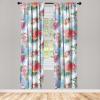 Ambesonne Floral Design Curtains, Retro Drawings of Spring Feels Flowers Boho with Neutral Leaves, Window Treatments 2 Panel Set for Living Room Bedroom, Pair of – 28″ x 63″, Deep Sky Blue Pale Grey(Dark Coral Multicolor)