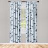 Ambesonne Floral Design Curtains, Retro Drawings of Spring Feels Flowers Boho with Neutral Leaves, Window Treatments 2 Panel Set for Living Room Bedroom, Pair of – 28″ x 63″, Deep Sky Blue Pale Grey(Pale Blue Charcoal Grey)
