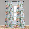 Ambesonne Floral Design Curtains, Retro Drawings of Spring Feels Flowers Boho with Neutral Leaves, Window Treatments 2 Panel Set for Living Room Bedroom, Pair of – 28″ x 63″, Deep Sky Blue Pale Grey(Pale Blue Multicolor)