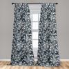 Ambesonne Floral Design Curtains, Retro Drawings of Spring Feels Flowers Boho with Neutral Leaves, Window Treatments 2 Panel Set for Living Room Bedroom, Pair of – 28″ x 63″, Deep Sky Blue Pale Grey(Pale Azure Blue Dimgray)