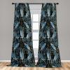 Ambesonne Floral Design Curtains, Retro Drawings of Spring Feels Flowers Boho with Neutral Leaves, Window Treatments 2 Panel Set for Living Room Bedroom, Pair of – 28″ x 63″, Deep Sky Blue Pale Grey(Mustard Pale Ceil Blue)