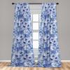Ambesonne Floral Design Curtains, Retro Drawings of Spring Feels Flowers Boho with Neutral Leaves, Window Treatments 2 Panel Set for Living Room Bedroom, Pair of – 28″ x 63″, Deep Sky Blue Pale Grey(Ceil Blue Dark Lavender)