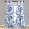 Ambesonne Floral Design Curtains, Retro Drawings of Spring Feels Flowers Boho with Neutral Leaves, Window Treatments 2 Panel Set for Living Room Bedroom, Pair of – 28″ x 63″, Deep Sky Blue Pale Grey(Dark Lavender Soft Blue)