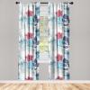Ambesonne Floral Design Curtains, Retro Drawings of Spring Feels Flowers Boho with Neutral Leaves, Window Treatments 2 Panel Set for Living Room Bedroom, Pair of – 28″ x 63″, Deep Sky Blue Pale Grey(Dark Pink Dark Indigo)