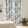 Ambesonne Floral Design Curtains, Retro Drawings of Spring Feels Flowers Boho with Neutral Leaves, Window Treatments 2 Panel Set for Living Room Bedroom, Pair of – 28″ x 63″, Deep Sky Blue Pale Grey(Pale Blue Multicolor)