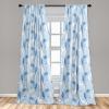 Ambesonne Floral Design Curtains, Retro Drawings of Spring Feels Flowers Boho with Neutral Leaves, Window Treatments 2 Panel Set for Living Room Bedroom, Pair of – 28″ x 63″, Deep Sky Blue Pale Grey(Sea Blue Pale Blue White)