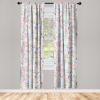Ambesonne Floral Design Curtains, Retro Drawings of Spring Feels Flowers Boho with Neutral Leaves, Window Treatments 2 Panel Set for Living Room Bedroom, Pair of – 28″ x 63″, Deep Sky Blue Pale Grey(Pale Blue Pale Pink Ecru)
