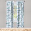 Ambesonne Floral Design Curtains, Retro Drawings of Spring Feels Flowers Boho with Neutral Leaves, Window Treatments 2 Panel Set for Living Room Bedroom, Pair of – 28″ x 63″, Deep Sky Blue Pale Grey(Soft Blue Off White)