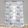 Ambesonne Floral Design Curtains, Retro Drawings of Spring Feels Flowers Boho with Neutral Leaves, Window Treatments 2 Panel Set for Living Room Bedroom, Pair of – 28″ x 63″, Deep Sky Blue Pale Grey(Dark Lavender Almond)