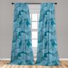 Ambesonne Floral Design Curtains, Retro Drawings of Spring Feels Flowers Boho with Neutral Leaves, Window Treatments 2 Panel Set for Living Room Bedroom, Pair of – 28″ x 63″, Deep Sky Blue Pale Grey(Pale Cadet Blue and Teal)