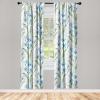 Ambesonne Floral Design Curtains, Retro Drawings of Spring Feels Flowers Boho with Neutral Leaves, Window Treatments 2 Panel Set for Living Room Bedroom, Pair of – 28″ x 63″, Deep Sky Blue Pale Grey(Azure Blue Jade Green)