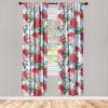 Ambesonne Floral Design Curtains, Retro Drawings of Spring Feels Flowers Boho with Neutral Leaves, Window Treatments 2 Panel Set for Living Room Bedroom, Pair of – 28″ x 63″, Deep Sky Blue Pale Grey(Coral Pastel Pink)