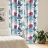 Ambesonne Floral Design Curtains, Retro Drawings of Spring Feels Flowers Boho with Neutral Leaves, Window Treatments 2 Panel Set for Living Room Bedroom, Pair of – 28″ x 63″, Deep Sky Blue Pale Grey(Dark Pink Dark Indigo)