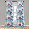 Ambesonne Floral Design Curtains, Retro Drawings of Spring Feels Flowers Boho with Neutral Leaves, Window Treatments 2 Panel Set for Living Room Bedroom, Pair of – 28″ x 63″, Deep Sky Blue Pale Grey(Dark Pink Dark Indigo)