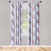 Ambesonne Floral Design Curtains, Retro Drawings of Spring Feels Flowers Boho with Neutral Leaves, Window Treatments 2 Panel Set for Living Room Bedroom, Pair of – 28″ x 63″, Deep Sky Blue Pale Grey(Pale Blue Dried Rose)