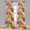 Ambesonne Floral Design Curtains, Retro Drawings of Spring Feels Flowers Boho with Neutral Leaves, Window Treatments 2 Panel Set for Living Room Bedroom, Pair of – 28″ x 63″, Deep Sky Blue Pale Grey(Pale Pink Multicolor)