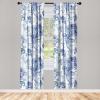 Ambesonne Floral Design Curtains, Retro Drawings of Spring Feels Flowers Boho with Neutral Leaves, Window Treatments 2 Panel Set for Living Room Bedroom, Pair of – 28″ x 63″, Deep Sky Blue Pale Grey(Dark Lavender Soft Blue)