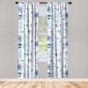 Ambesonne Floral Design Curtains, Retro Drawings of Spring Feels Flowers Boho with Neutral Leaves, Window Treatments 2 Panel Set for Living Room Bedroom, Pair of – 28″ x 63″, Deep Sky Blue Pale Grey(Lavender Blue White)