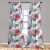 Ambesonne Floral Design Curtains, Retro Drawings of Spring Feels Flowers Boho with Neutral Leaves, Window Treatments 2 Panel Set for Living Room Bedroom, Pair of – 28″ x 63″, Deep Sky Blue Pale Grey(Dark Coral Multicolor)