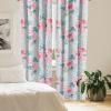 Ambesonne Floral Design Curtains, Retro Drawings of Spring Feels Flowers Boho with Neutral Leaves, Window Treatments 2 Panel Set for Living Room Bedroom, Pair of – 28″ x 63″, Deep Sky Blue Pale Grey(Pastel Pink Soft Blue)