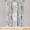 Ambesonne Floral Design Curtains, Retro Drawings of Spring Feels Flowers Boho with Neutral Leaves, Window Treatments 2 Panel Set for Living Room Bedroom, Pair of – 28″ x 63″, Deep Sky Blue Pale Grey(Quartz Blush Sea Blue)