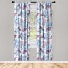 Ambesonne Floral Design Curtains, Retro Drawings of Spring Feels Flowers Boho with Neutral Leaves, Window Treatments 2 Panel Set for Living Room Bedroom, Pair of – 28″ x 63″, Deep Sky Blue Pale Grey(Pale Maroon Soft Blue)