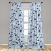 Ambesonne Floral Design Curtains, Retro Drawings of Spring Feels Flowers Boho with Neutral Leaves, Window Treatments 2 Panel Set for Living Room Bedroom, Pair of – 28″ x 63″, Deep Sky Blue Pale Grey(Pale Blue Charcoal Grey)