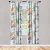 Ambesonne Floral Design Curtains, Retro Drawings of Spring Feels Flowers Boho with Neutral Leaves, Window Treatments 2 Panel Set for Living Room Bedroom, Pair of – 28″ x 63″, Deep Sky Blue Pale Grey(Pale Blue Multicolor)