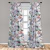 Ambesonne Floral Design Curtains, Retro Drawings of Spring Feels Flowers Boho with Neutral Leaves, Window Treatments 2 Panel Set for Living Room Bedroom, Pair of – 28″ x 63″, Deep Sky Blue Pale Grey(Quartz Blush Sea Blue)