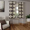 Ambesonne Floral Grommet Curtain, Neutral Pastel Grunge Abstract Pattern with Blossoming Lily Flowers, Decorative Single Panel Drapes for Bedroom Living Room, 50″ x 72″, Dark Tan and Slate Blue(Dark Mustard Black White)