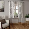 Ambesonne Floral Grommet Curtain, Neutral Pastel Grunge Abstract Pattern with Blossoming Lily Flowers, Decorative Single Panel Drapes for Bedroom Living Room, 50″ x 72″, Dark Tan and Slate Blue(Taupe Tan Coconut)