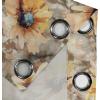 Ambesonne Floral Grommet Curtain, Neutral Pastel Grunge Abstract Pattern with Blossoming Lily Flowers, Decorative Single Panel Drapes for Bedroom Living Room, 50″ x 72″, Dark Tan and Slate Blue(Sepia Mustard Pale Orange)