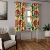 Ambesonne Floral Grommet Curtain, Neutral Pastel Grunge Abstract Pattern with Blossoming Lily Flowers, Decorative Single Panel Drapes for Bedroom Living Room, 50″ x 72″, Dark Tan and Slate Blue(Laurel Green Burnt Orange)