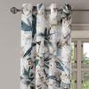 Ambesonne Floral Grommet Curtain, Neutral Pastel Grunge Abstract Pattern with Blossoming Lily Flowers, Decorative Single Panel Drapes for Bedroom Living Room, 50″ x 72″, Dark Tan and Slate Blue(Dark Tan Slate Blue)
