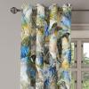Ambesonne Floral Grommet Curtain, Neutral Pastel Grunge Abstract Pattern with Blossoming Lily Flowers, Decorative Single Panel Drapes for Bedroom Living Room, 50″ x 72″, Dark Tan and Slate Blue(Grey Blue Eggshell)