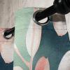 Ambesonne Floral Grommet Curtain, Neutral Pastel Grunge Abstract Pattern with Blossoming Lily Flowers, Decorative Single Panel Drapes for Bedroom Living Room, 50″ x 72″, Dark Tan and Slate Blue(Dark Coral Teal)