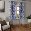 Ambesonne Floral Grommet Curtain, Neutral Pastel Grunge Abstract Pattern with Blossoming Lily Flowers, Decorative Single Panel Drapes for Bedroom Living Room, 50″ x 72″, Dark Tan and Slate Blue(Purple Dark Blue Ivory)