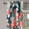 Ambesonne Floral Grommet Curtain, Neutral Pastel Grunge Abstract Pattern with Blossoming Lily Flowers, Decorative Single Panel Drapes for Bedroom Living Room, 50″ x 72″, Dark Tan and Slate Blue(Dark Coral Teal)