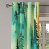 Ambesonne Floral Grommet Curtain, Neutral Pastel Grunge Abstract Pattern with Blossoming Lily Flowers, Decorative Single Panel Drapes for Bedroom Living Room, 50″ x 72″, Dark Tan and Slate Blue(Fern Green Laurel Green)
