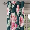 Ambesonne Floral Grommet Curtain, Neutral Pastel Grunge Abstract Pattern with Blossoming Lily Flowers, Decorative Single Panel Drapes for Bedroom Living Room, 50″ x 72″, Dark Tan and Slate Blue(Pale Pink Laurel Green)