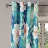 Ambesonne Floral Grommet Curtain, Neutral Pastel Grunge Abstract Pattern with Blossoming Lily Flowers, Decorative Single Panel Drapes for Bedroom Living Room, 50″ x 72″, Dark Tan and Slate Blue(Off White Vermilion Teal)