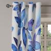 Ambesonne Floral Grommet Curtain, Neutral Pastel Grunge Abstract Pattern with Blossoming Lily Flowers, Decorative Single Panel Drapes for Bedroom Living Room, 50″ x 72″, Dark Tan and Slate Blue(Ivory Cobalt Blue)