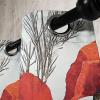 Ambesonne Floral Grommet Curtain, Neutral Pastel Grunge Abstract Pattern with Blossoming Lily Flowers, Decorative Single Panel Drapes for Bedroom Living Room, 50″ x 72″, Dark Tan and Slate Blue(Off White Vermilion)