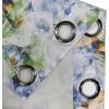 Ambesonne Floral Grommet Curtain, Neutral Pastel Grunge Abstract Pattern with Blossoming Lily Flowers, Decorative Single Panel Drapes for Bedroom Living Room, 50″ x 72″, Dark Tan and Slate Blue(Ceil Blue Amber Green)