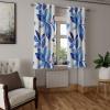 Ambesonne Floral Grommet Curtain, Neutral Pastel Grunge Abstract Pattern with Blossoming Lily Flowers, Decorative Single Panel Drapes for Bedroom Living Room, 50″ x 72″, Dark Tan and Slate Blue(Ivory Cobalt Blue)