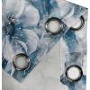 Ambesonne Floral Grommet Curtain, Neutral Pastel Grunge Abstract Pattern with Blossoming Lily Flowers, Decorative Single Panel Drapes for Bedroom Living Room, 50″ x 72″, Dark Tan and Slate Blue(Dark Turquoise Blue Grey)